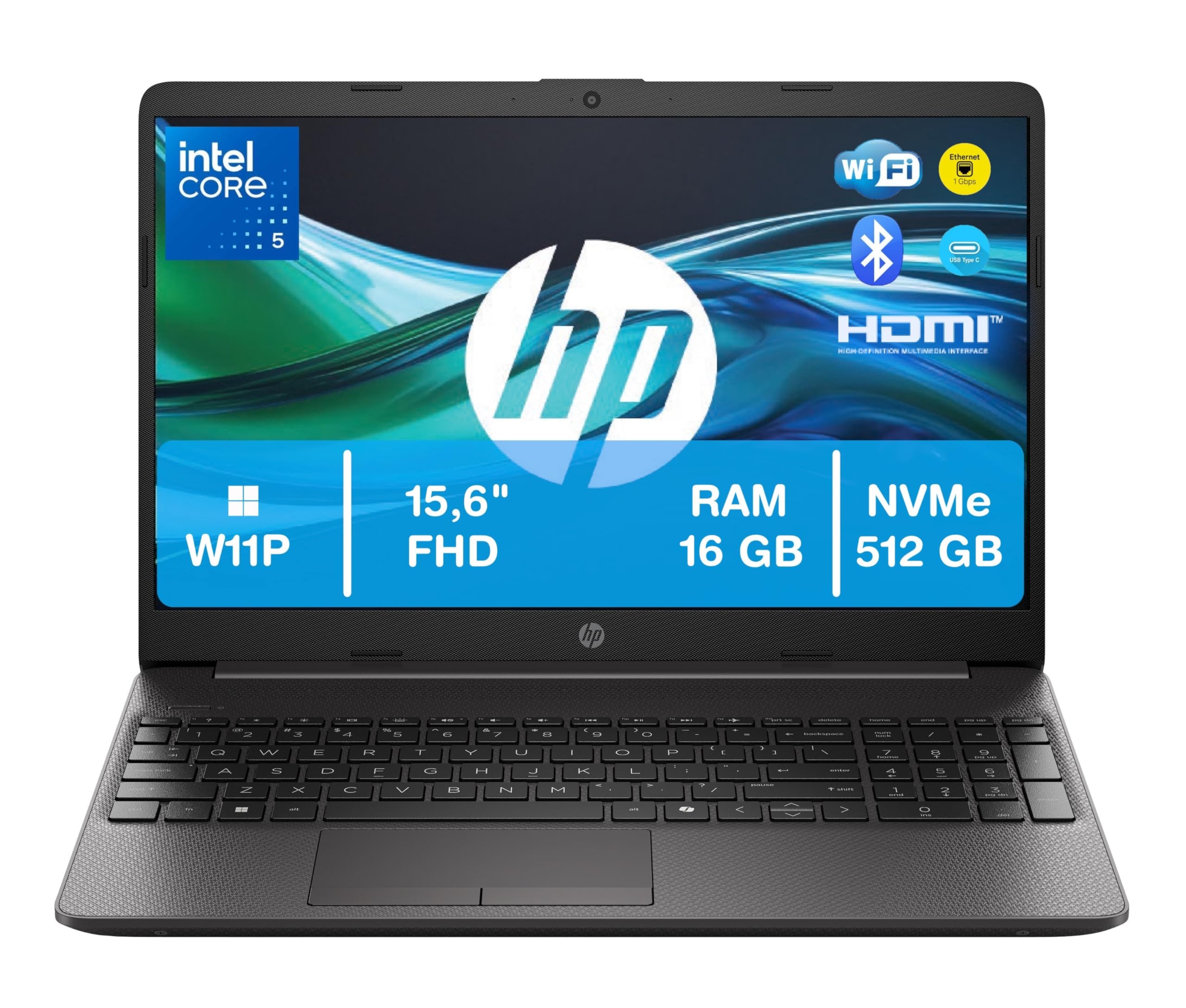 HP 250R G9, Computer Portatile Notebook, Intel Core 5 120U, 16GB RAM, 512GB SSD NVMe, Display 15.6'' Full HD, W11P - Miniatura 3