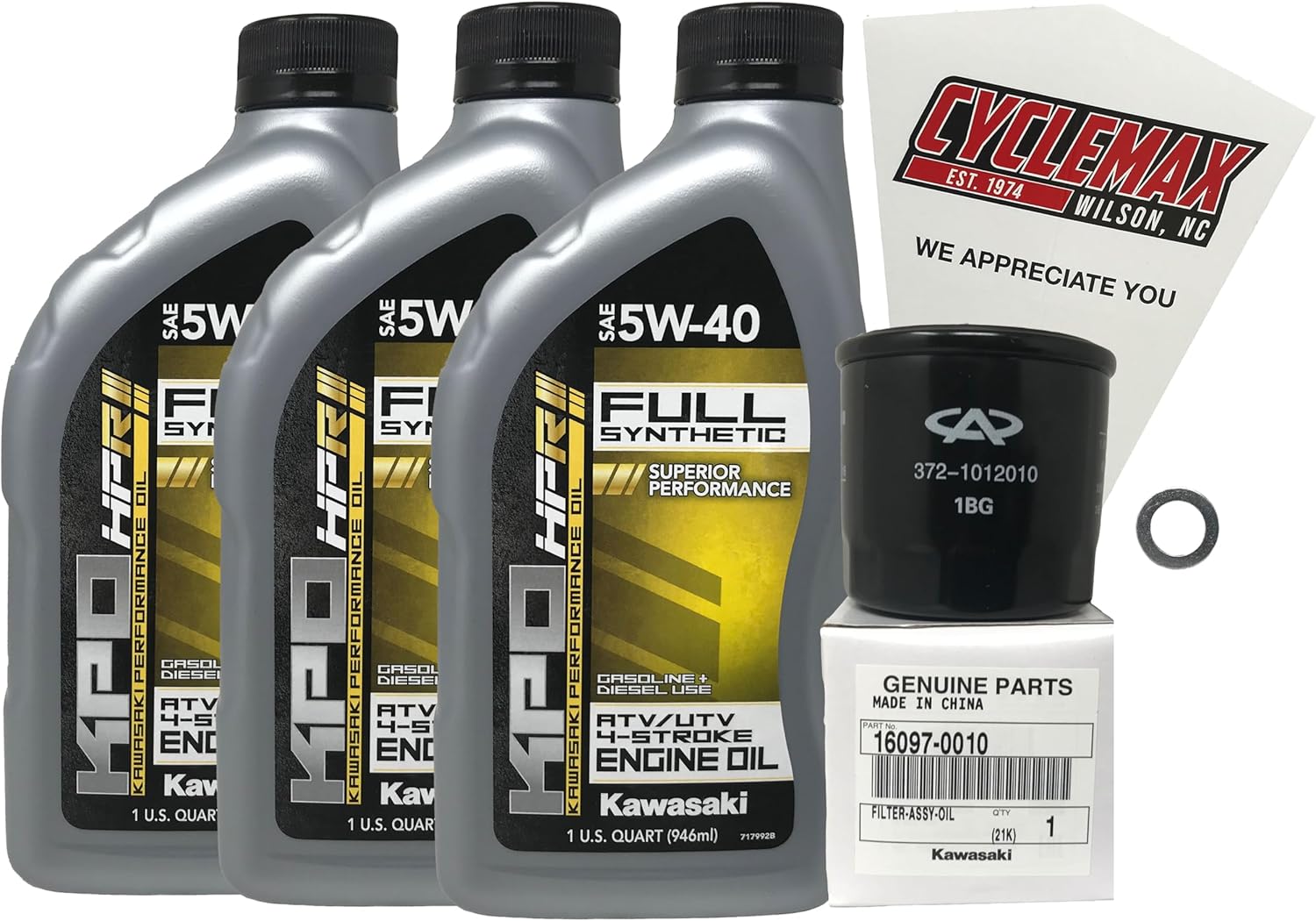 Full Synthetic Oil Change Kit fits 2015-2018 Kawasaki Mule Pro FXT FXR Full Synthetic Oil Change Kit fits 2015-2018 Kawasaki Mule Pro FXT FXR