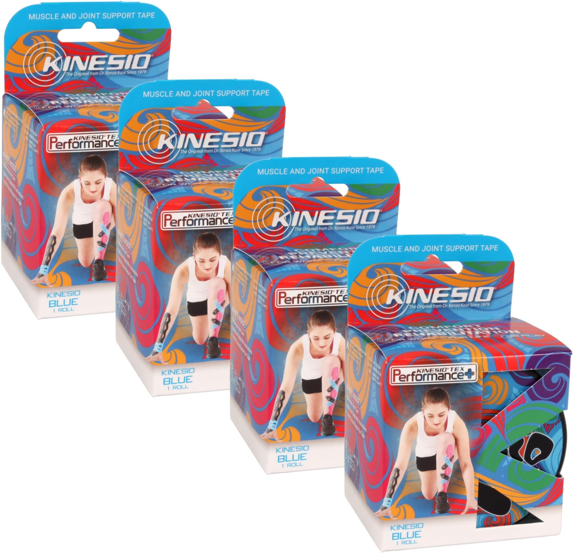 2" Kinesio Tex Performance Muscle and Joint Support Kinesiology Tape - Blue w/Logo