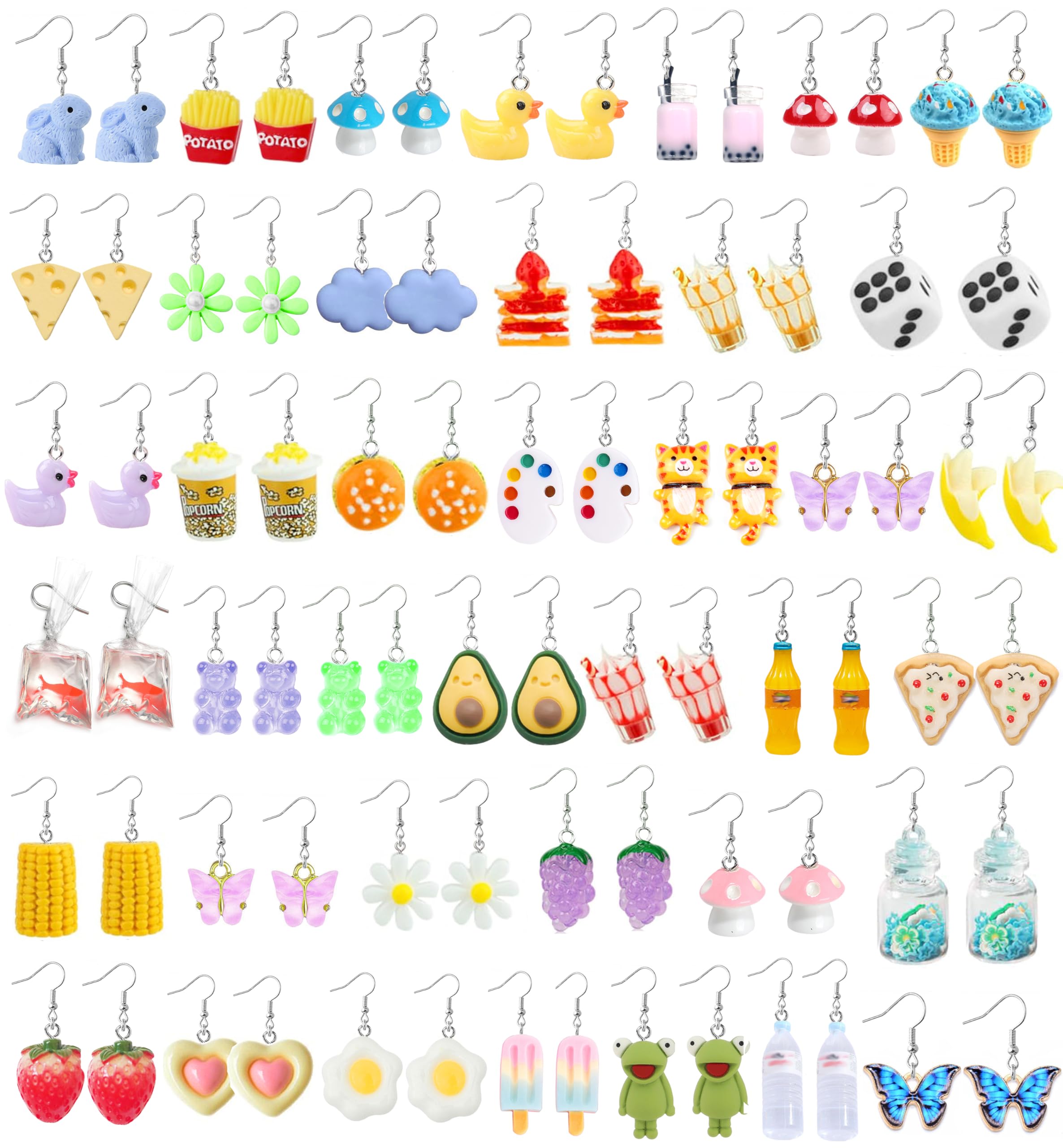 40 Pairs Weird Cute Earrings for Women