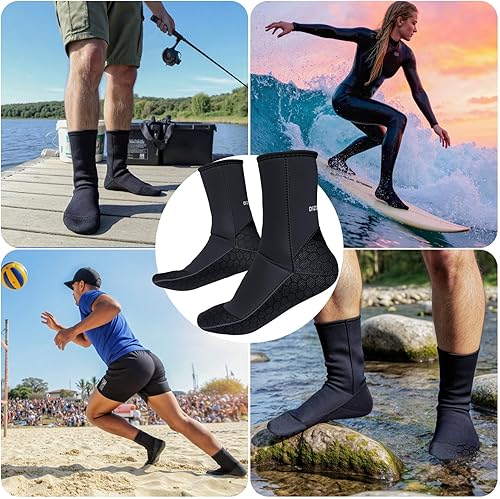 Miniatura 6 de Neoprene Diving Water Socks, 3mm Beach Booties Anti-Slip Wetsuit Sand Socks for Snorkel Surfing Kayaking Swimming Calcetines de neopreno