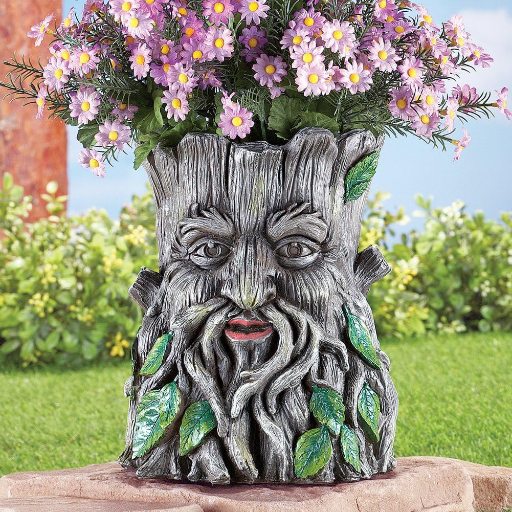Amazon.com : Tree Man Face Outdoor Floral Planter & Garden Sculpture ...