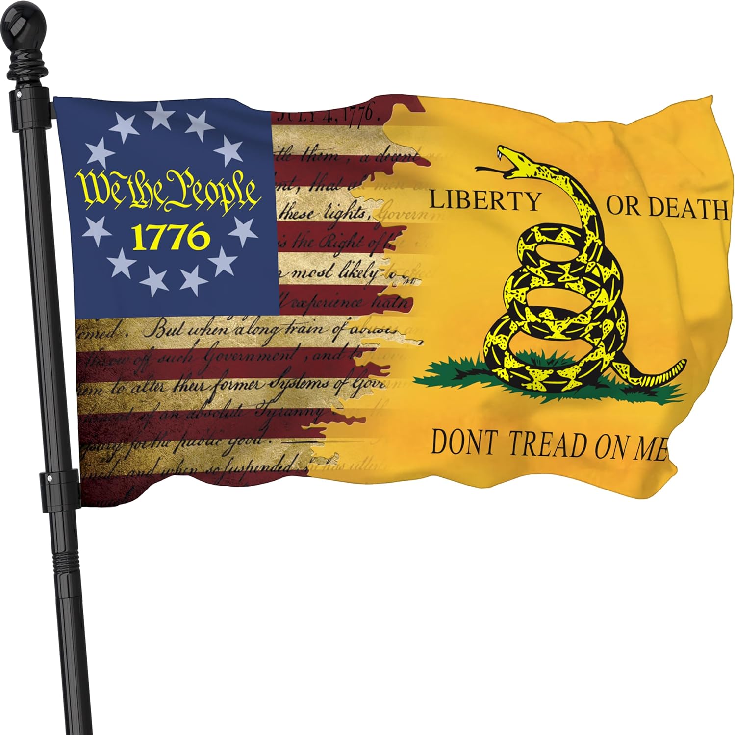 Amazon.com : Dont Tread On Me Flag 3x5 Ft, Gadsden Don't Tread On Me ...