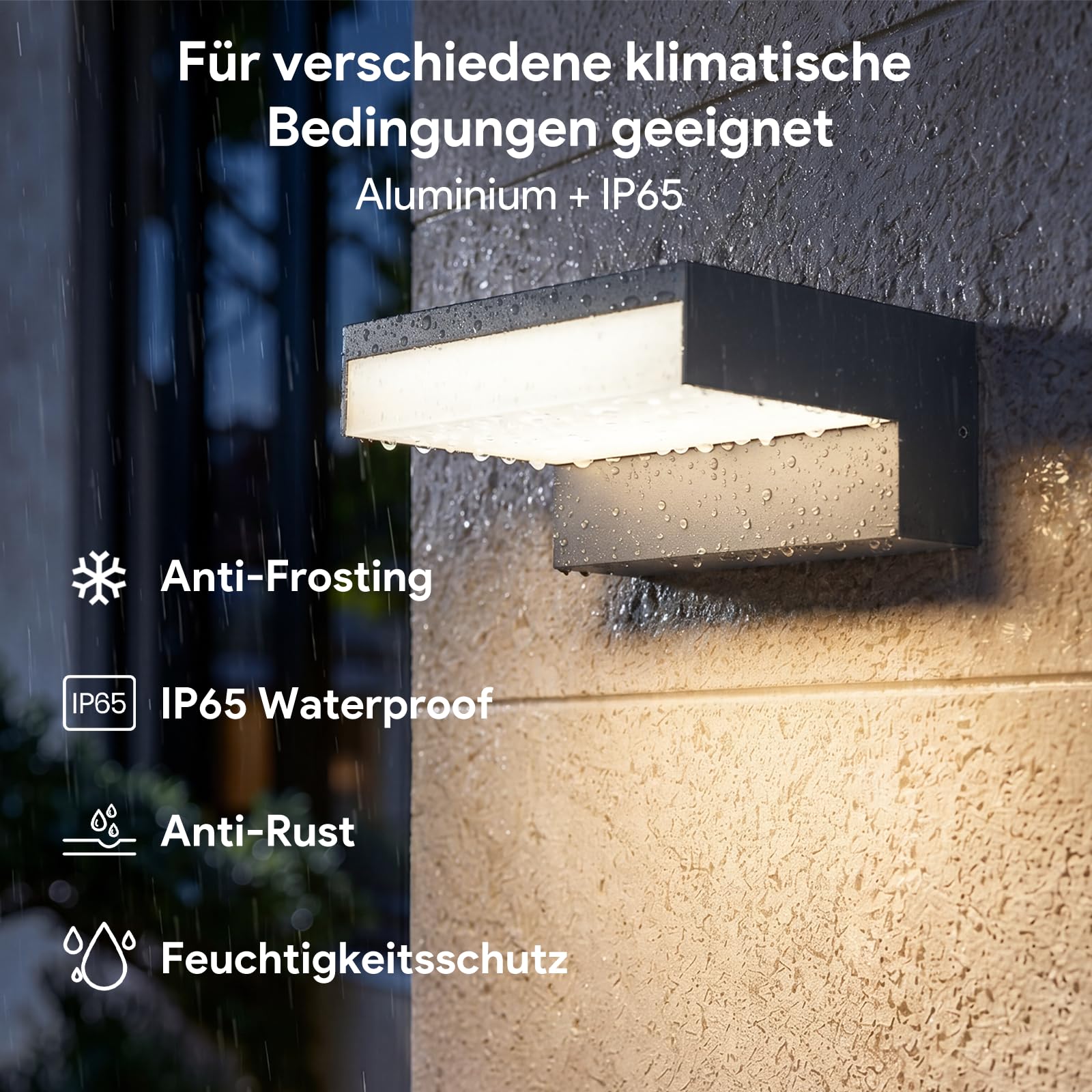 Klighten 24W LED Applique da Parete Esterno,2700K Lampada da Parete Interna ed Esterna,per corridoi,garage,portici e cortili,Aluminium,IP65,Nero