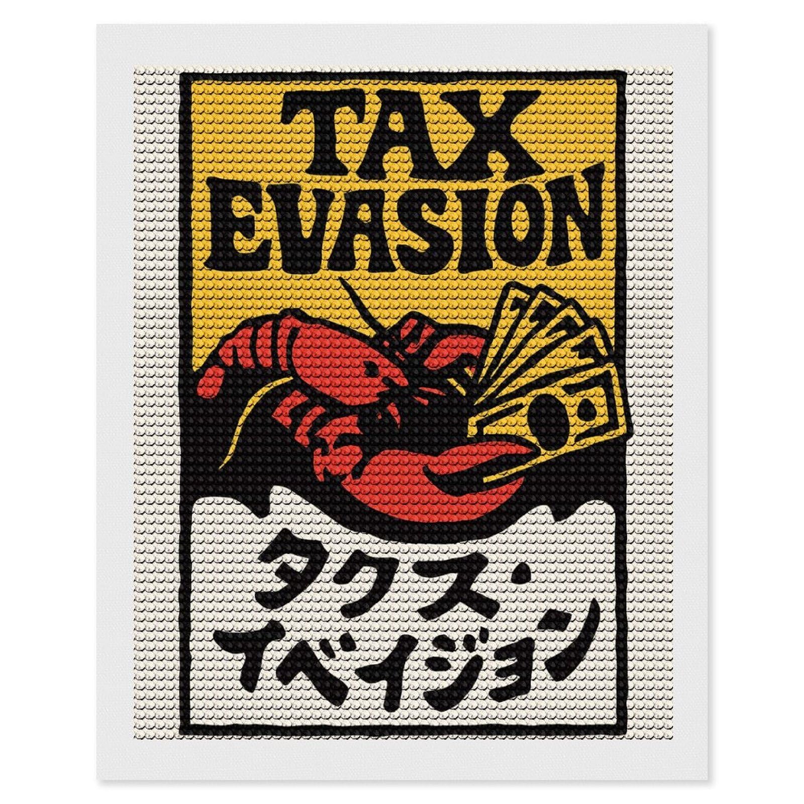 Junmoney Tax Evasion Lobster Diamond Art Kit 16"x20", Bedroom Decor, Adhesive Canvas, Full Kit Included, Thoughtful Present, Birthday Gift