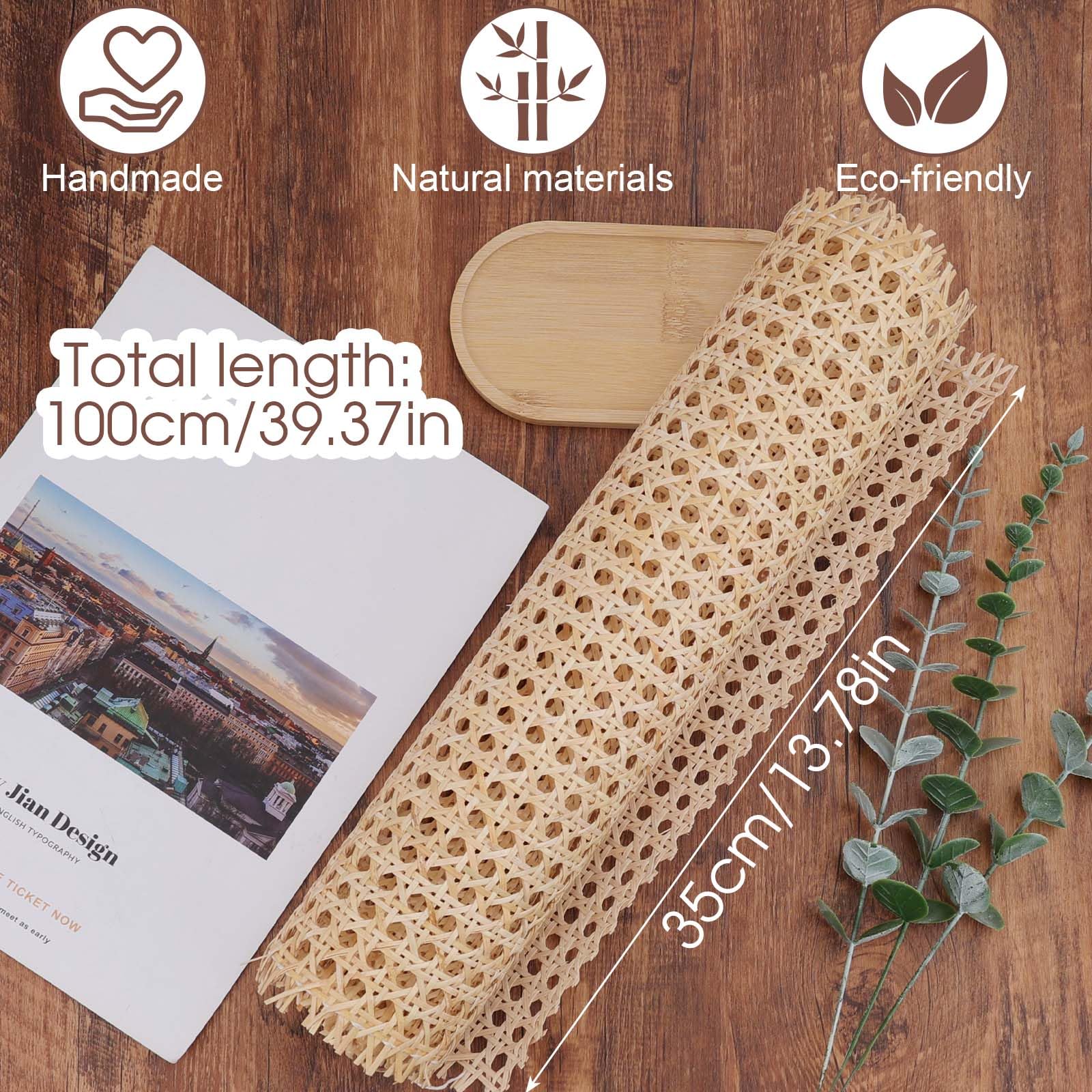 Rotolo Di Rattan Naturale 35x100 Cm - Fettuccia Intrecciata A Mano, Per Mobili, Cestini, Fai Da Te - Foto 3