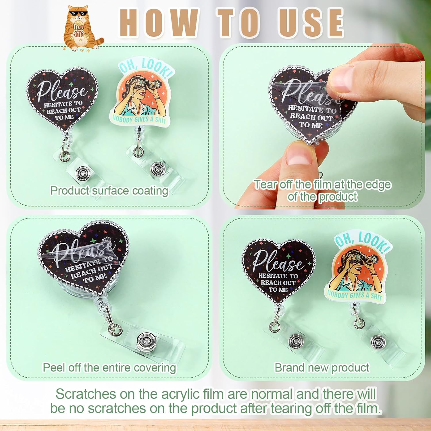 Feifeiya 24 Pcs Funny Badge Reel Nurse Cute Retractable Name ID Clip Badge Holder for Doctor Medical Assistant Student Coworker Work Accessories Bulk Gifts(Classic Style)