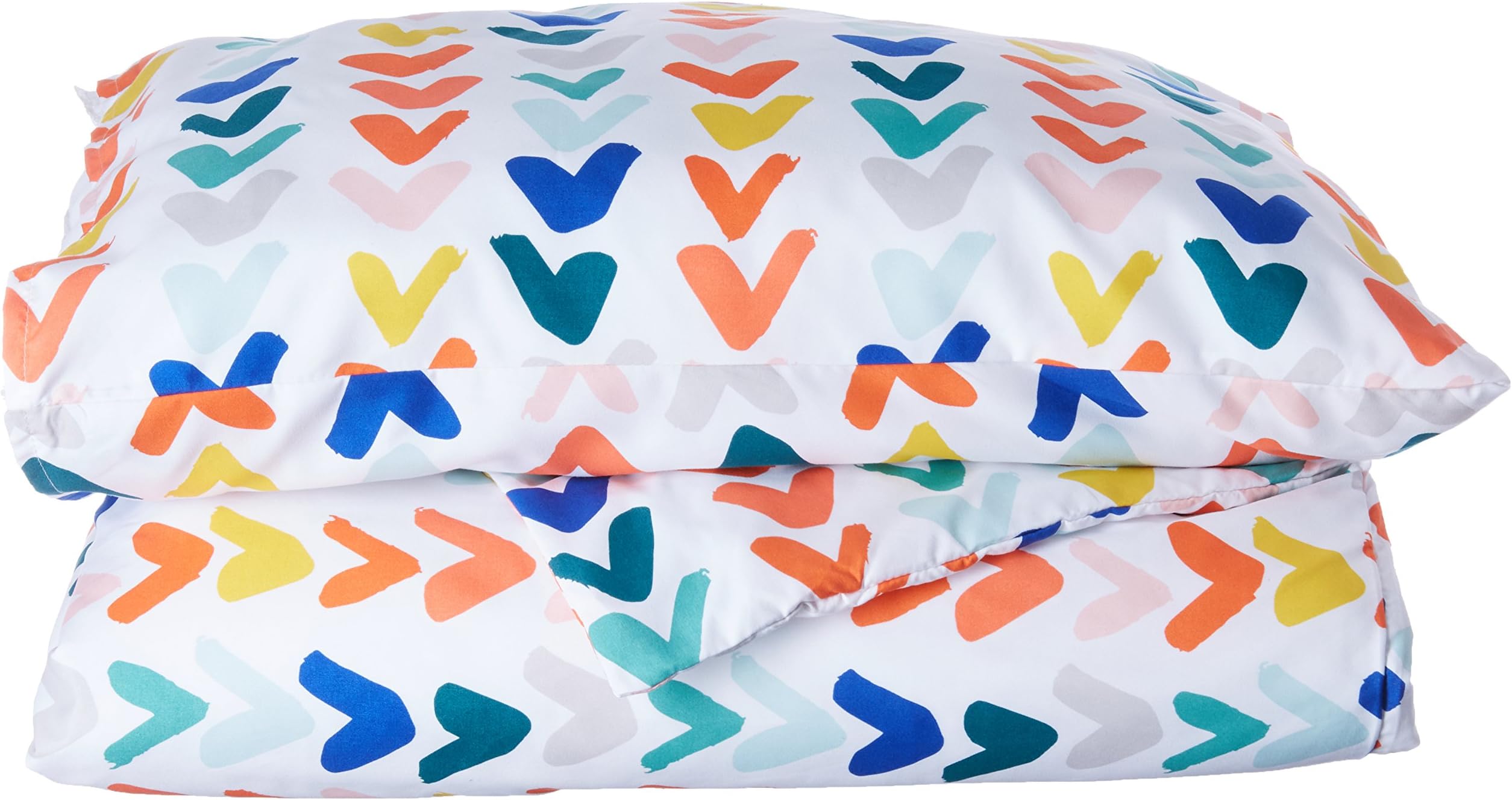 Scribble Check Mark Twin Duvet Set, Multicolor