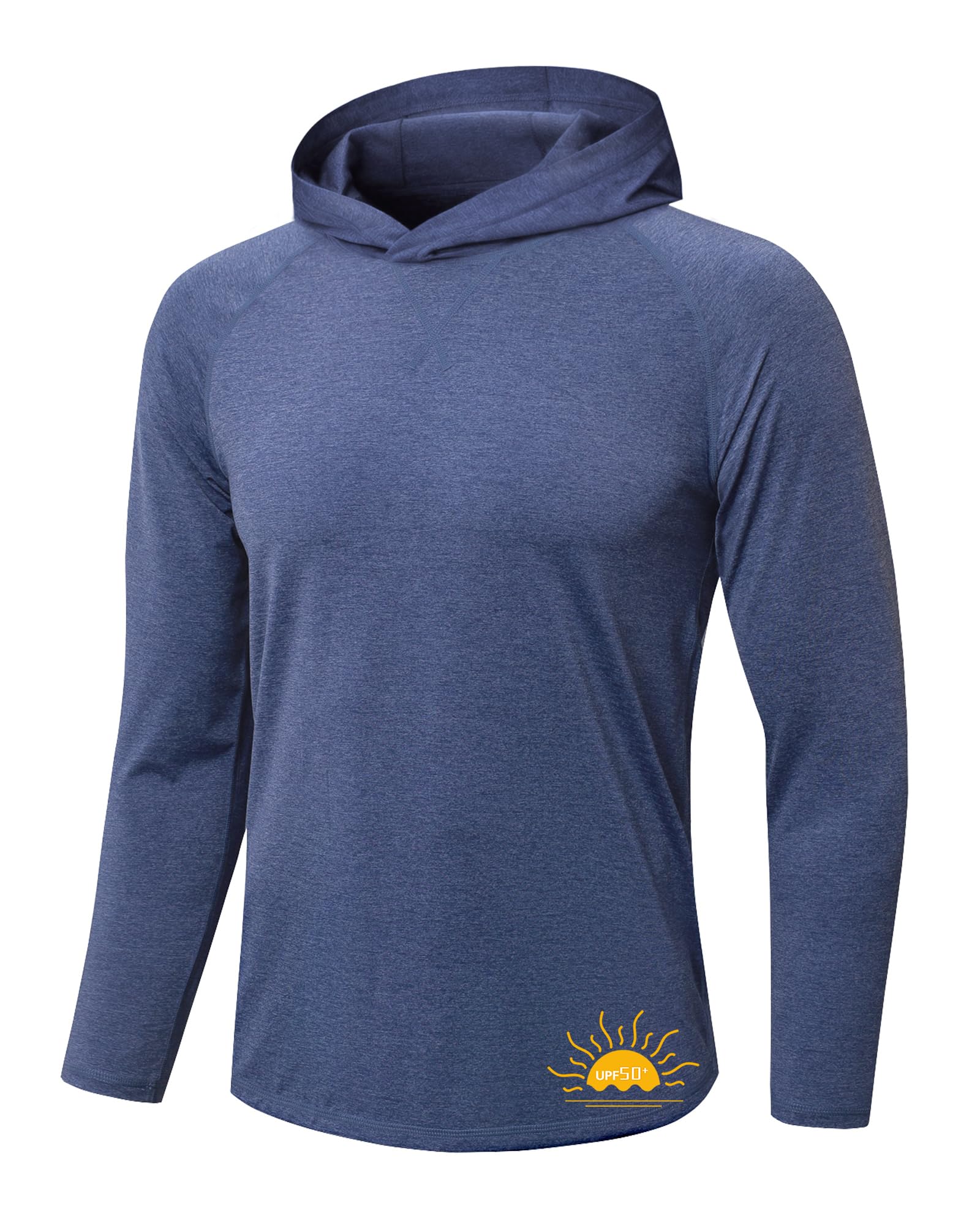MEETYOO Sun Hoodie Herren & UPF50+ UV Shirt Herren, Kapuzenpullover–Atmungsaktiv, Belüftet, Schnelltrocknend, Ideal für Angeln, Outdoor und Alltag