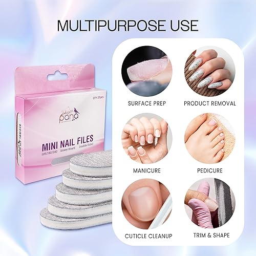 Miniatura 6 de PANA - 25 limas de uñas profesionales de doble cara tamaño mini - cebra, grano 8080 - lima de inmersión de uñas Emery Board manicura pedicura