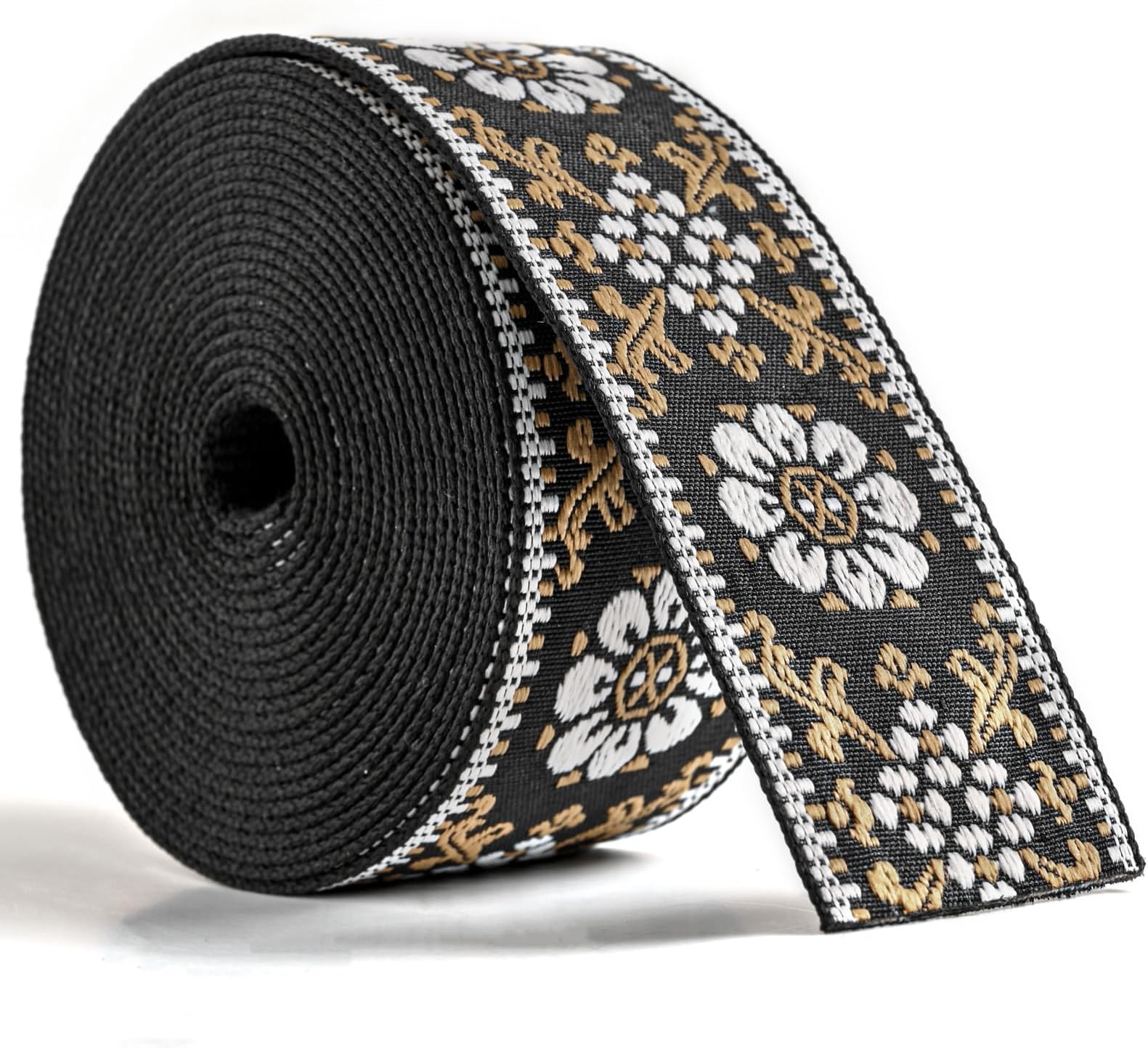 SHEING Cotton Webbing 1.5 Inch 2 Inch - Heavy Webbing Strap for Bags, Arts and Crafts, High Density Webbing Jacquard Embroidery Style