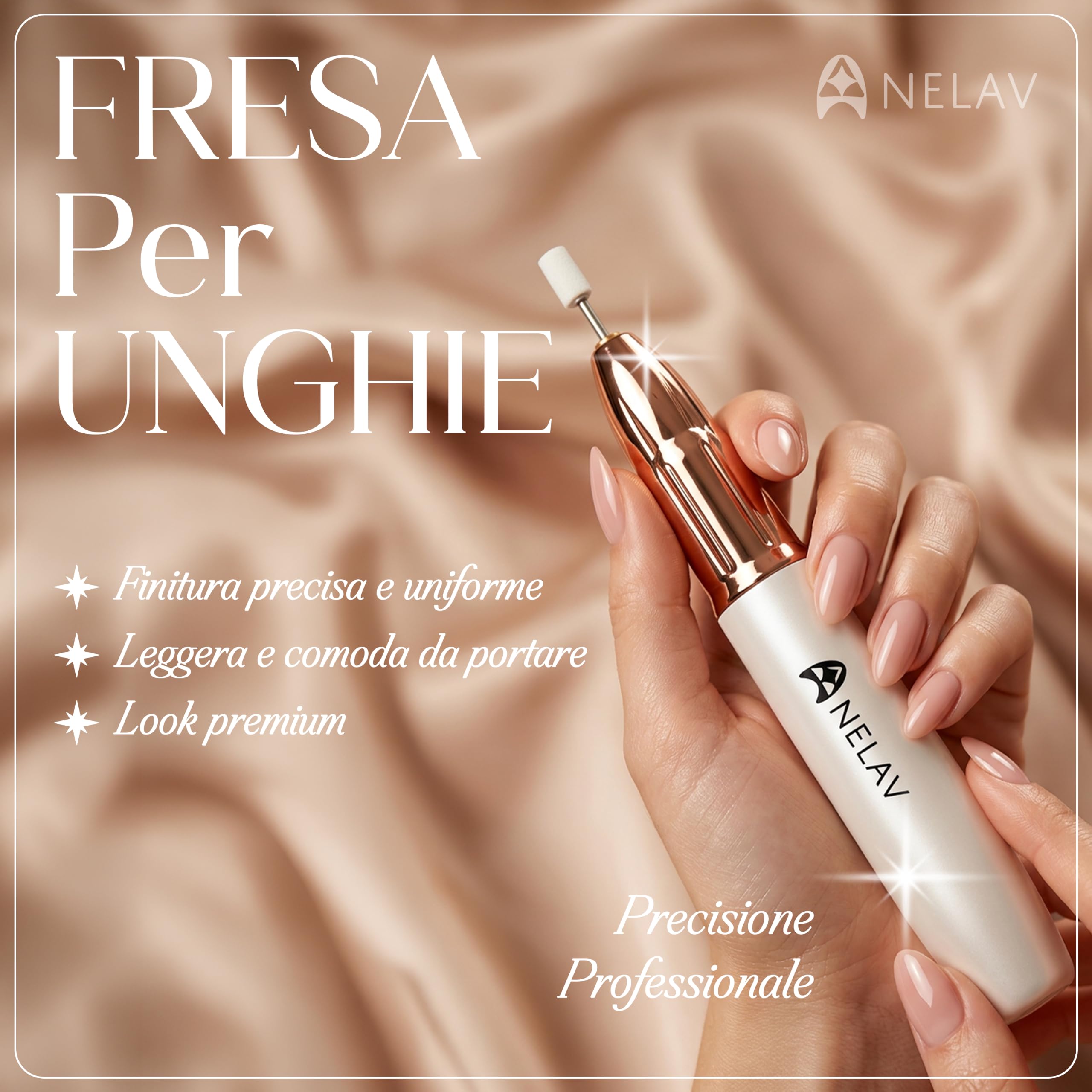 Fresa per Unghie Professionale Ricaricabile USB con 6 Testine Incluse