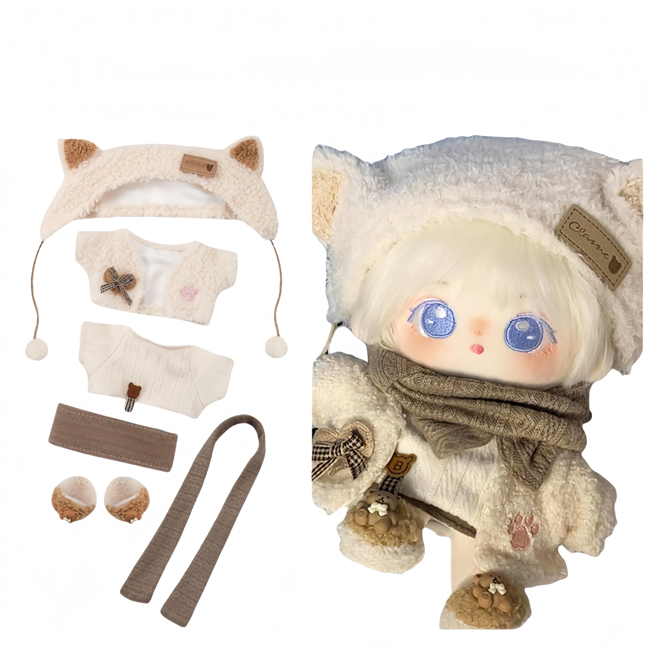 YHYQiFei 20cm Plush Doll Clothes Set 8 inch Cute Cotton Doll Clothing Many Styles Soft Stuffed Plush Dolls Dress Up (ZZZ)