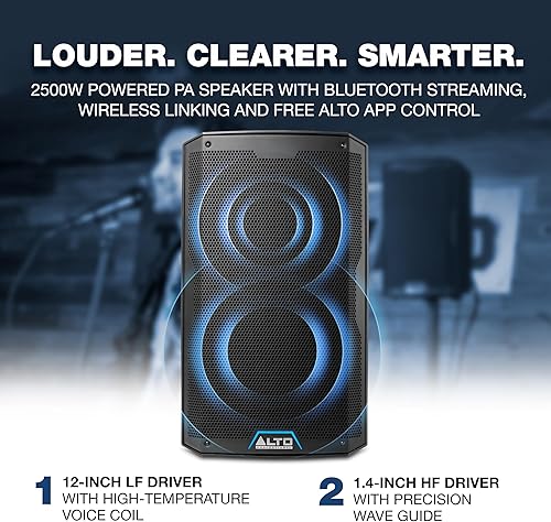 Miniatura 27 de ALTO TS412 2500W 12" Altavoz PA con mezclador de 3 canales, transmisión Bluetooth, conexión inalámbrica de altavoz, aplicación DSP