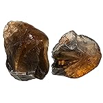 Amazing Gemstone 2 Pieces Smoky Quartz Raw Crystals and Healing Stones, Natural Rocks for Tumbling and DIY Raw Stones and Crystals