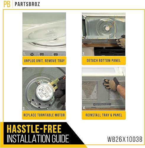 Miniatura 6 de PartsBroz WB26X10038 - Motor giratorio compatible con microondas General Electric Hotpoint Kenmore - Sustituye a AP2024962 769741 AH237772 EA237772