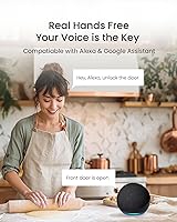 Vista 3 de DESLOC D110 Plus - Cerradura inteligente Wi-Fi integrada con asa, cerradura de puerta de entrada sin llave de huellas dactilares, control remoto