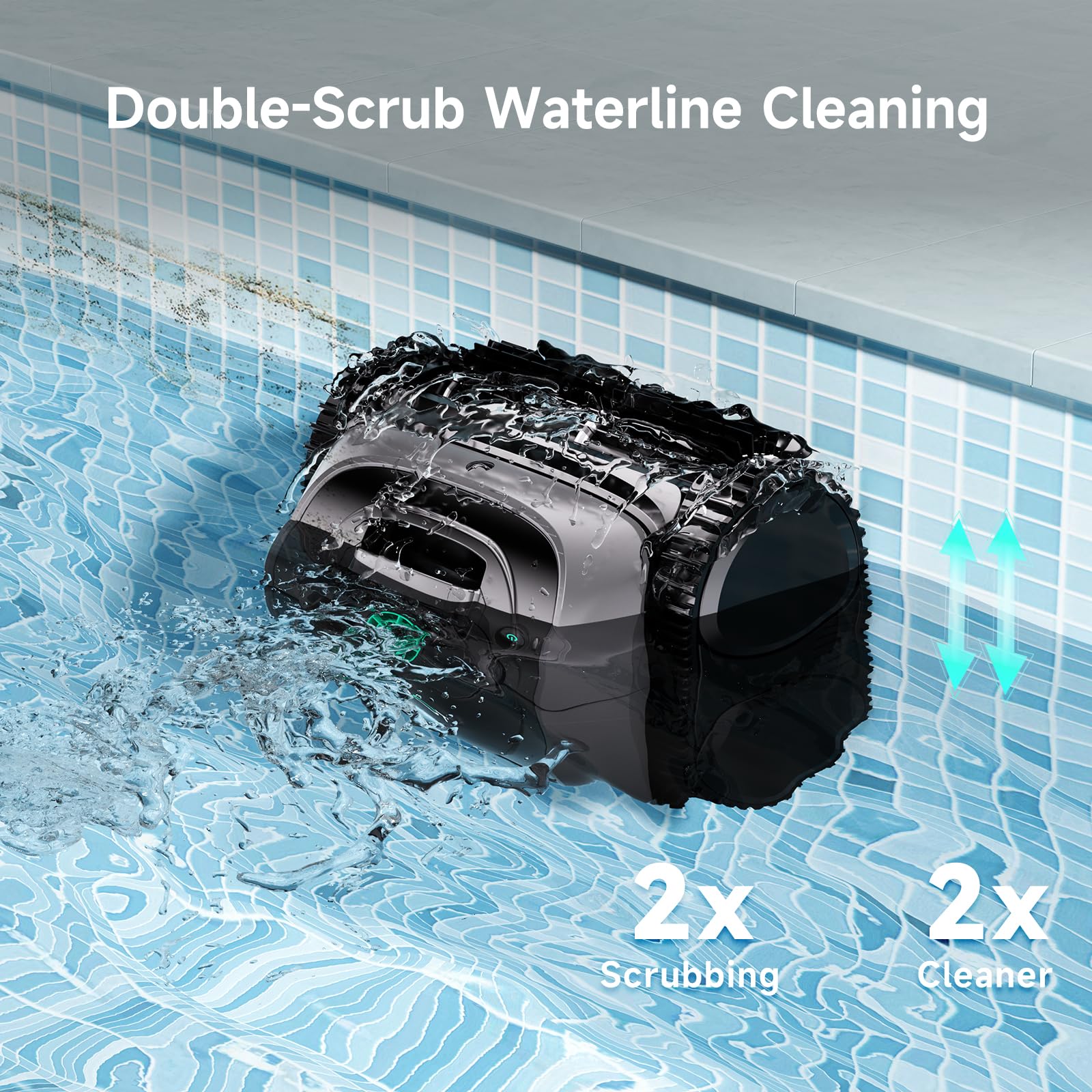 WYBOT C1 Power - Robot aspirapolvere senza fili per piscine interne, pulitore per piscine fuori terra, 4 in 1, pulizia di pareti e linee d'acqua fino a 1,618 m² (ricondizionato)