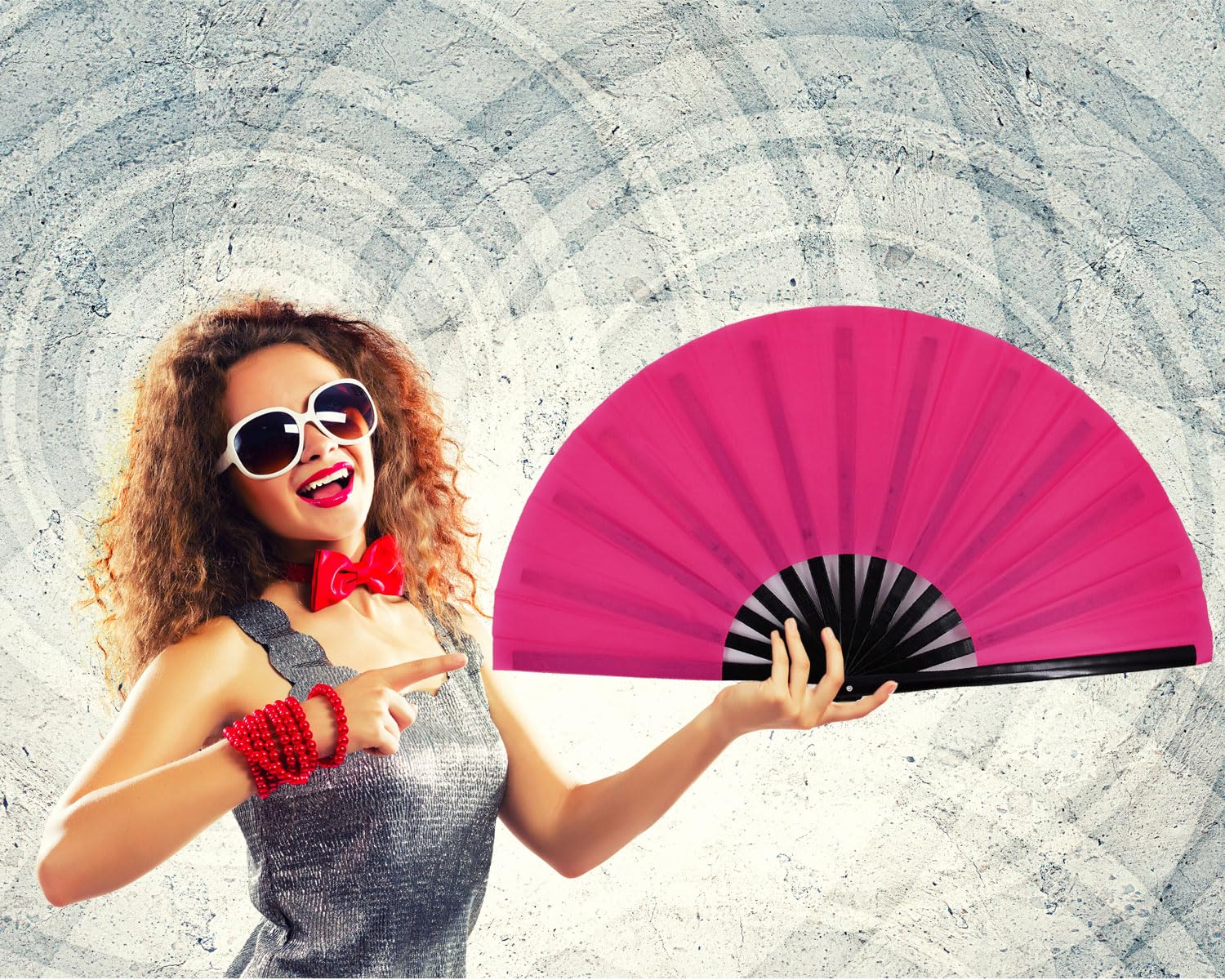 STHUAHE Large Rave Folding Hand Fan Clap Fan Popping Fans for Line Dancing, Big Foldable Clacking Fans for Boots On The Ground Dance Festival, Dancing, Performance