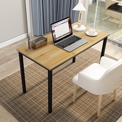 Miniatura 7 de DlandHome Escritorio de computadora de 47 pulgadas, mesa de oficina en casa, mesa de escritura, mesa de estudio, escritorio para juegos, estación de