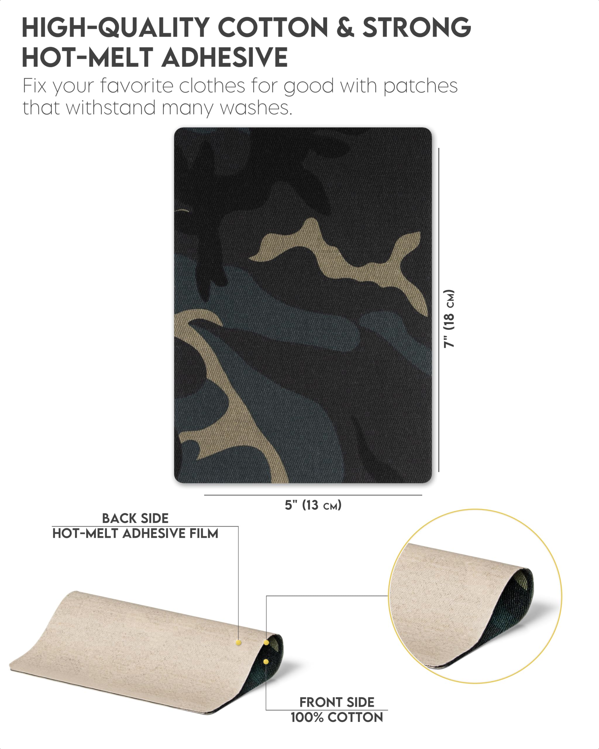 ZEFFFKA Lot De 12 Patchs Thermocollants De Qualité Supérieure Pour Intérieur Et Extérieur