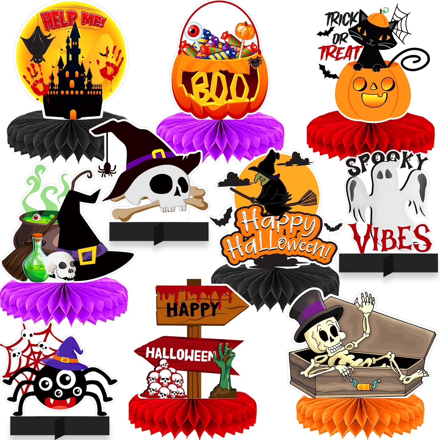 10Pcs Halloween Party Decorations, Halloween Table Decorations