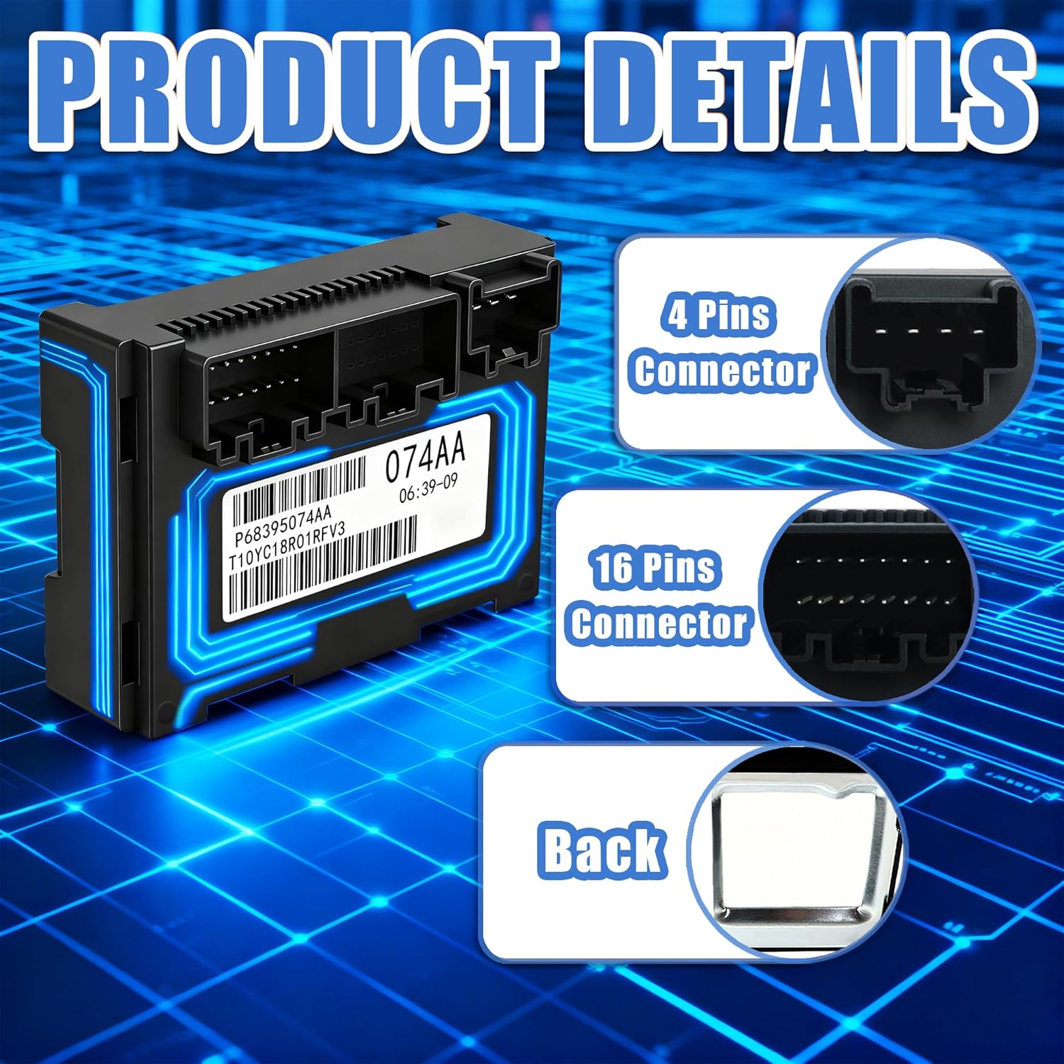 68395074AA Transfer Case Control Module Compatible with Dodge Durango/Grand Cherokee 2014 2015 with 2 Speed, Replace 05150732AE, 68395074AA, 5150732AE, 5150732AC, 5150732AD