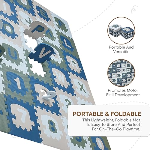 Miniatura 5 de Números y alfabeto 36p, 11.8 x 11.8 x 0.6in_rosa clarorosa oscurogristurquesa