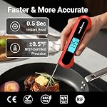 ThermoMaven Professional 0.5 Sec Instant Read Meat Thermometer Digital, NIST Certified ±0.5℉ Accuracy, Auto Rotate Large LCD Display, Waterproof Cooking Thermometer for Baking Grill BBQ Smoker Oven | 0.5 Sec Read Time, NIST Certified ±0.5℉ Accuracy,