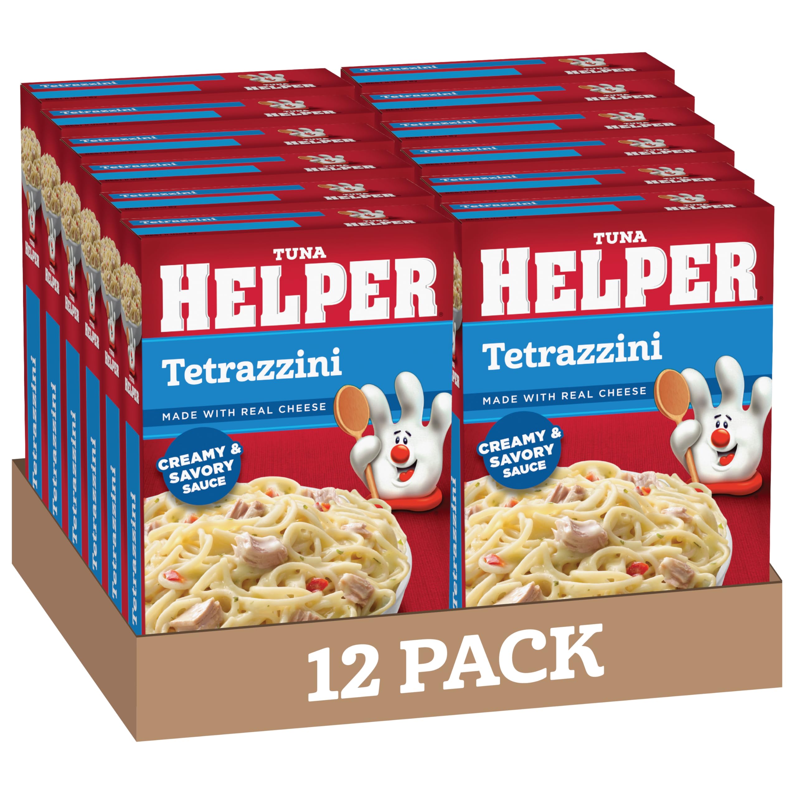 Tuna Helper Tetrazzini Pasta Meal (7.3 oz - 12 Pack) No Artificial Flavors, Ready in 3 Easy Steps, Quick Meals for Midweek Dinners, Busy Evenings & Families On-the-Go