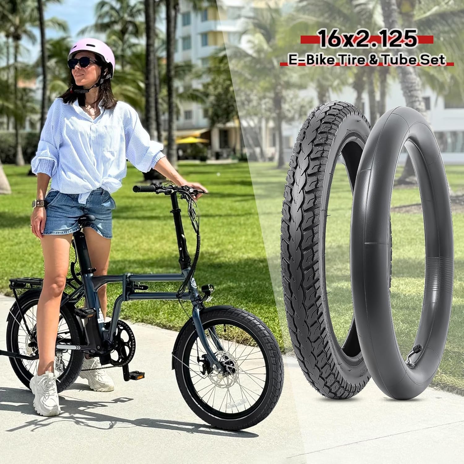 Bike Tire and Tube, 16 x Tire Jordan Ubuy