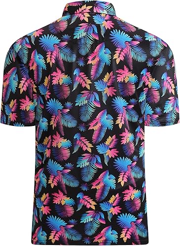 Miniatura 2 de Esabel.C - Camisas de golf para hombre, Dry Fit, manga corta, con estampado y cuello, absorbe la humedad