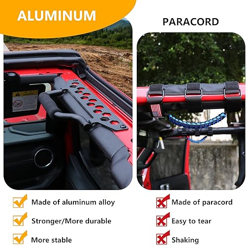 Miniatura 2 de RERPRO Asas de aluminio compatibles con Jeep Wrangler JL 24 puertas Unlimited Rubicon Sahara Sport Gladiator JT 2018-2023, accesorios interiores,