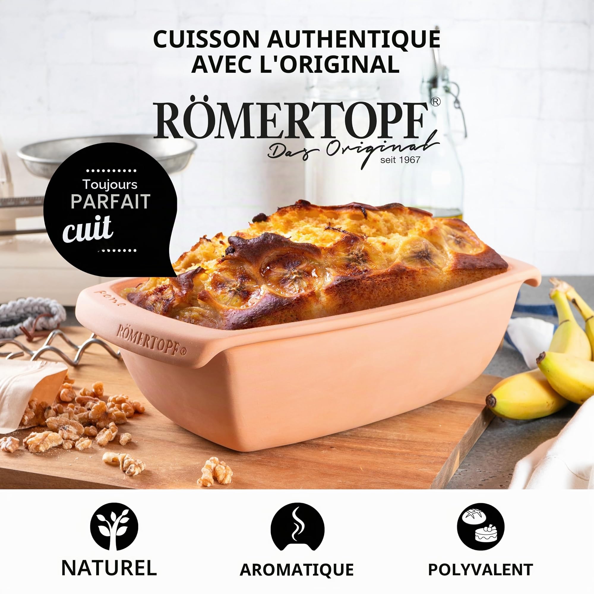 Römertopf Moule à Pain et gâteau en Terre Cuite 34,5 cm, 20,5 cm, 11 cm