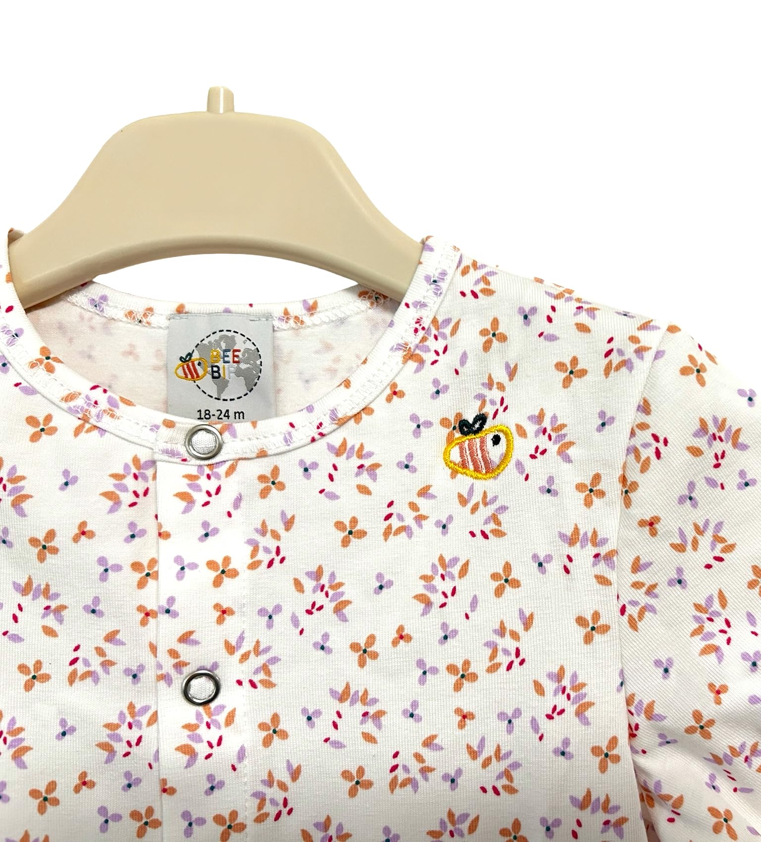 Tutina intera corta e leggera in morbido Cotone Biologico - Fatta con amore in Italia, Tessuti certificati GOTS e OEKO-TEX classe 1 (toxic free)