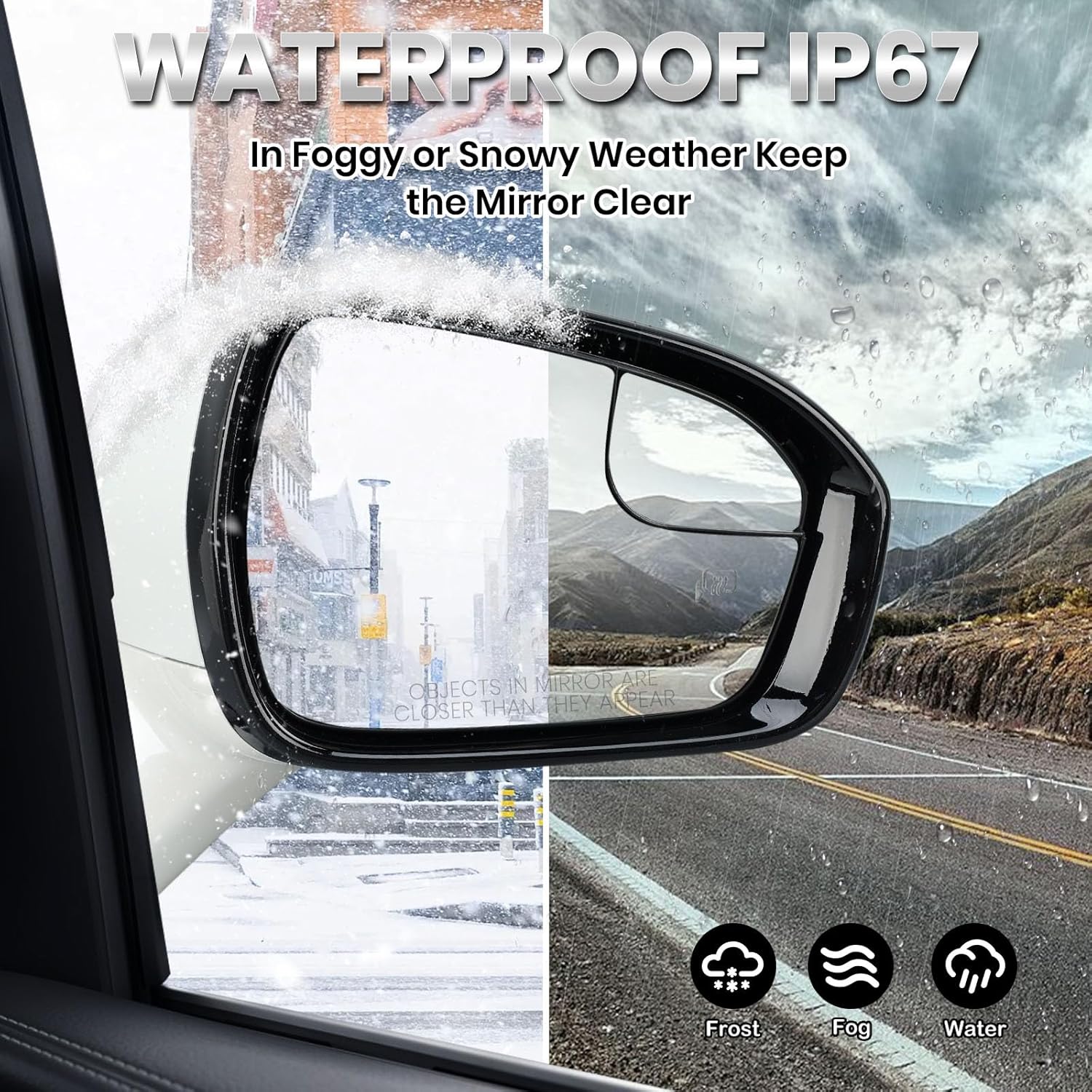 Passenger Side Mirror Compatible with Ford Fusion 2013-2016 Sedan S SE SE Hybrid, Heated, with Turn Signal, Puddle Light, Blind Spot, Manual Folding, Power Mirrors Replace DS7Z17682BA (Right White)