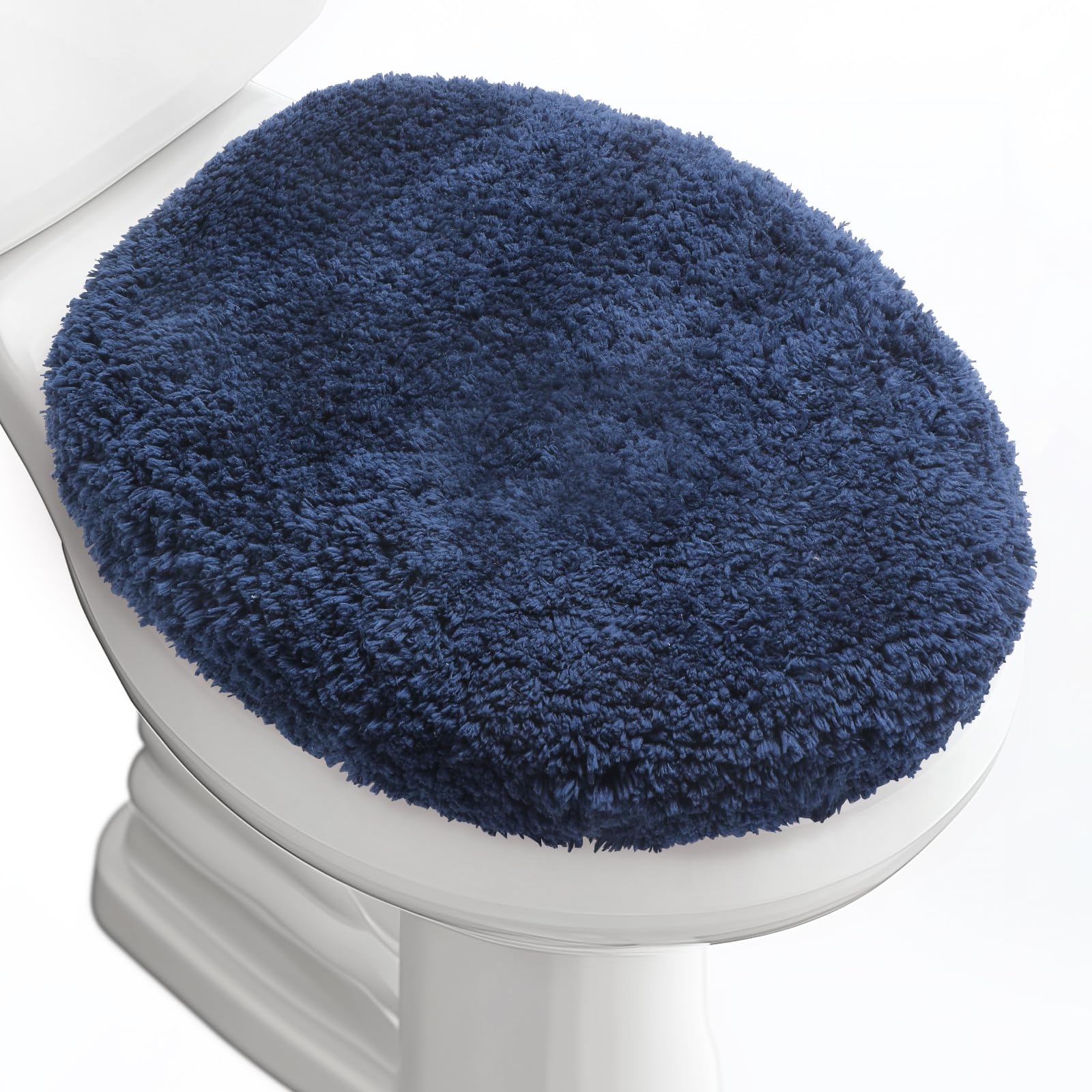 Photo 1 of Baahrnom Luxury Soft Microfiber Toilet Lid Cover Machine Washable Solid Toilet Seat Cover 17.5" x 15" Adjustable Rubber Backing Fits Most 16-17.5" L x 14-16" W Round Oblong and Elongated Toilet Seat