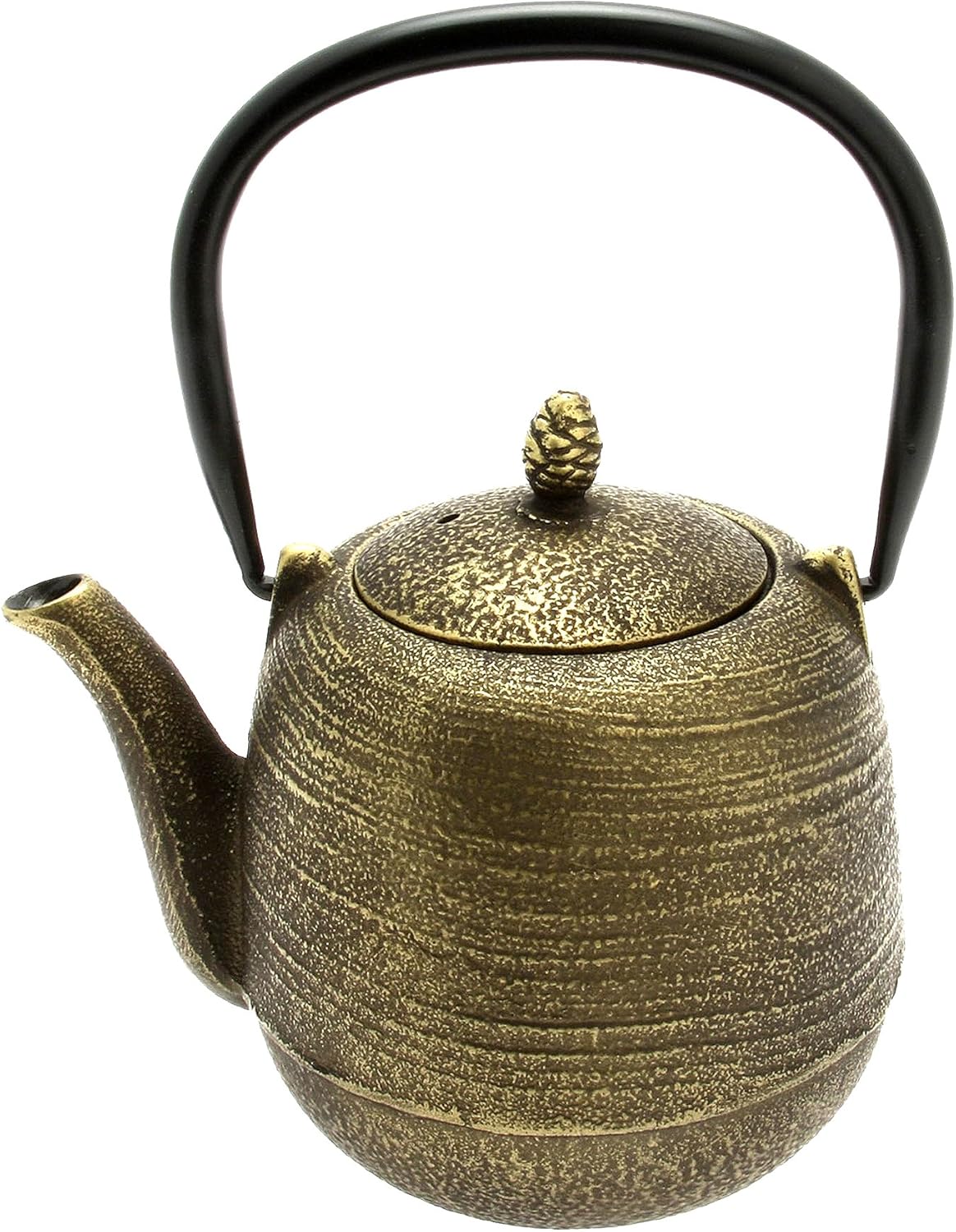 Kotobuki Japanese Iron Tetsubin Teapot, Gold/Black Jujube