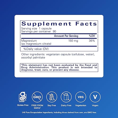 Vista 2 de Encapsulaciones puras, Magnesio (Citrato), 1
