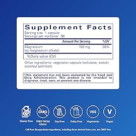 Pure Encapsulations Magnesium (Citrate) - Supplement for Sleep, Heart Health, Cognitive Health, Bone Health, Energy, Muscles, and Metabolism* - with Premium Magnesium - 90 Capsules