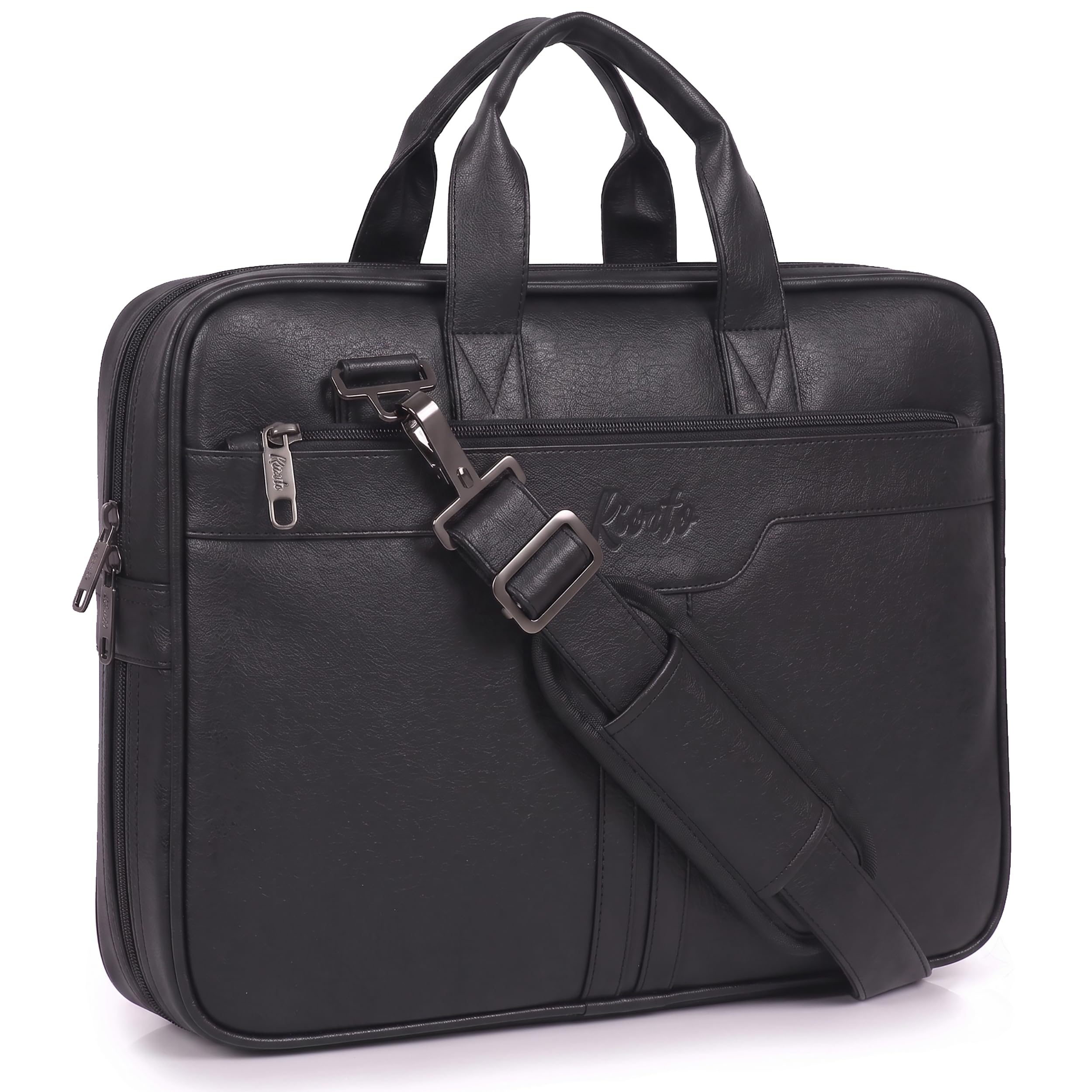 RIONTO Elite Vegan Leather Laptop Bags for Men Office Use | Upto 15.6 inch | Expandable Bottom | Mobile & Pen Compartment with Multiple Organizers | Professional Office Bag for Man & Women - Tan — Amazon image 10