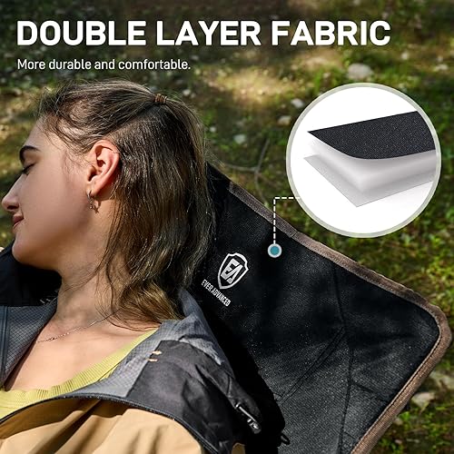 Miniatura 6 de EVER ADVANCED Sillas de campamento reclinables para adultos, ligeras, silla reclinable plegable con respaldo ajustable, sillas de salón de 4