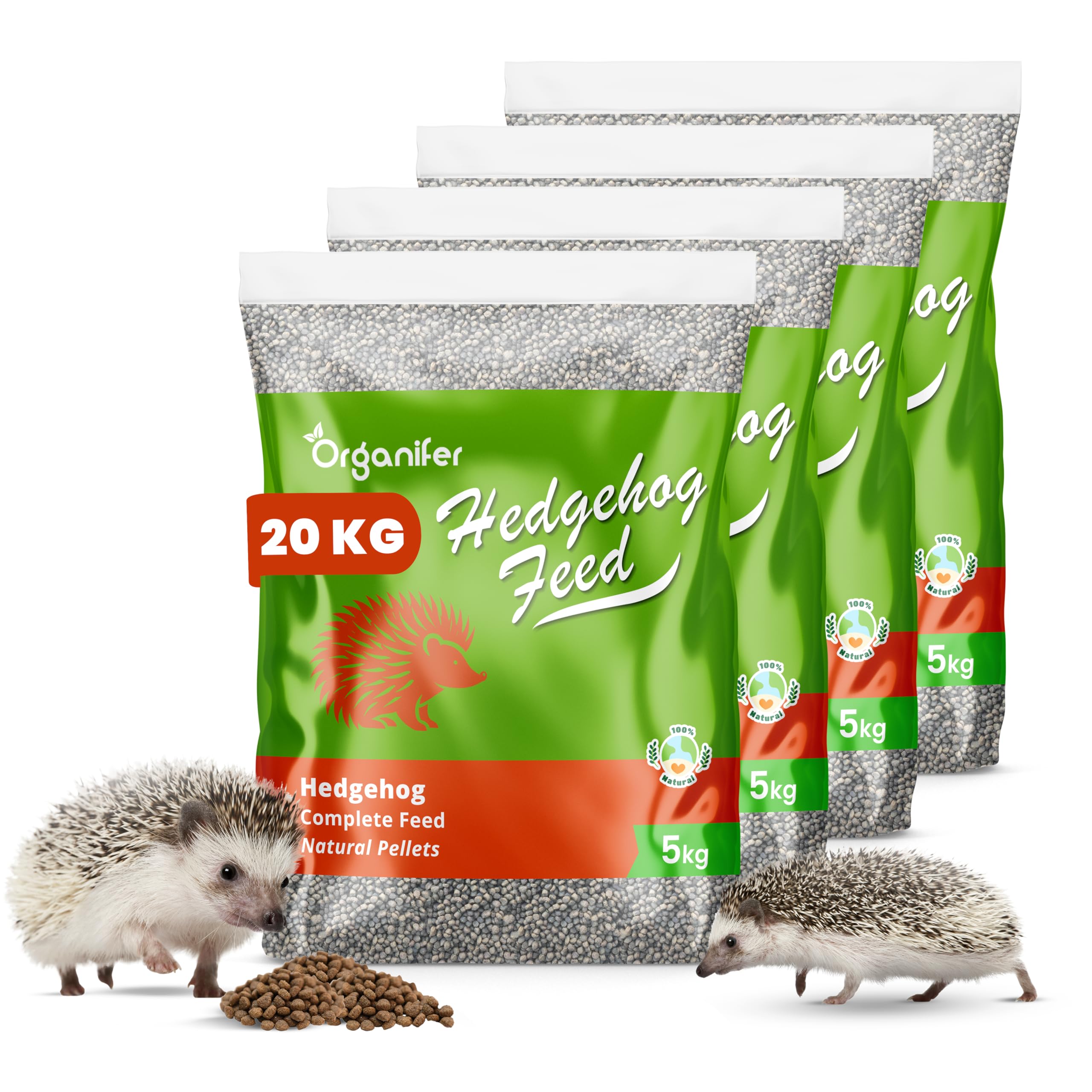 Pokarm Dla Jeży - Naturalne Krokiety - 20kg | Specjalnie Dla Jeży - Wysoka Zawartość Białka - Bogate W Tłuszcze - Idealna Równowaga Wapnia I Fosforu - Organifer