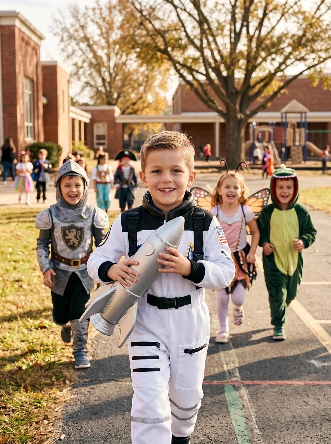 Kids Astronaut Costume Space Jumpsuit for Boys Girls Space Pretend Dress up