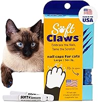 Vista 10 de Soft Claws tapones azules de uñas para gatos, M, Azul