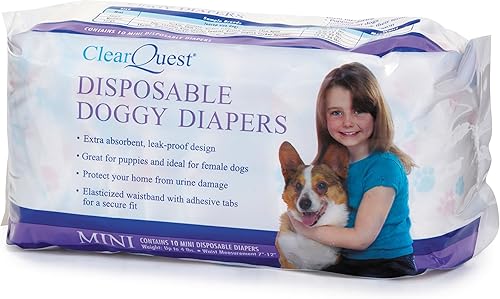 ClearQuest Pañales desechables para perros, pañales para mascotas superabsorbentes a prueba de fugas