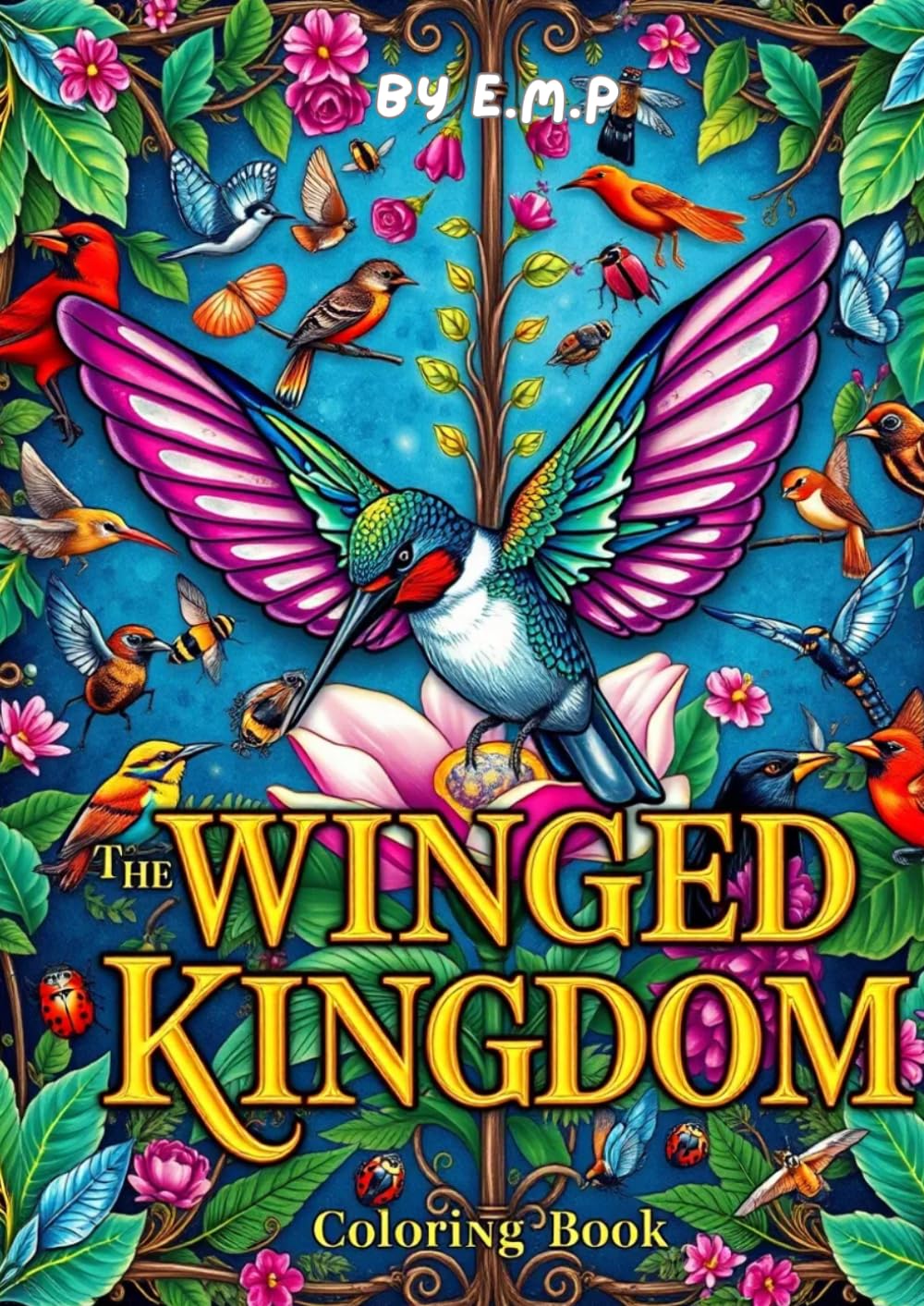 The Winged Kingdom Coloring Book: A Coloring Book Featuring Exotic Birds, Magical Insects, and Enchanting Nature Scenes for Stress Relief and Relaxation