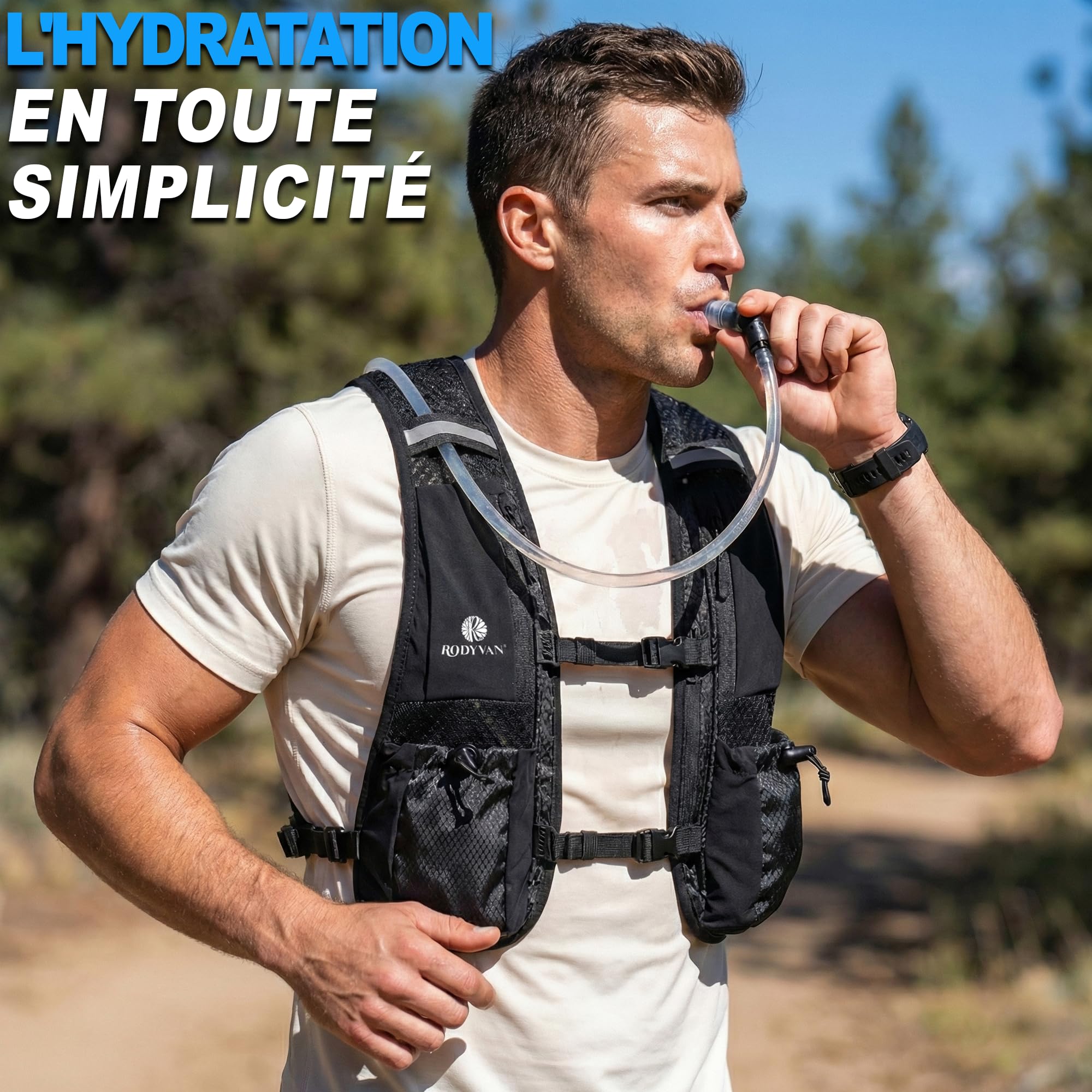 Gilet de course | Gilet réfléchissant réglable pour homme et femme avec support de téléphone et rangement | Sans rebondissement léger et respirant | Parfait pour la course à pied, le cyclisme