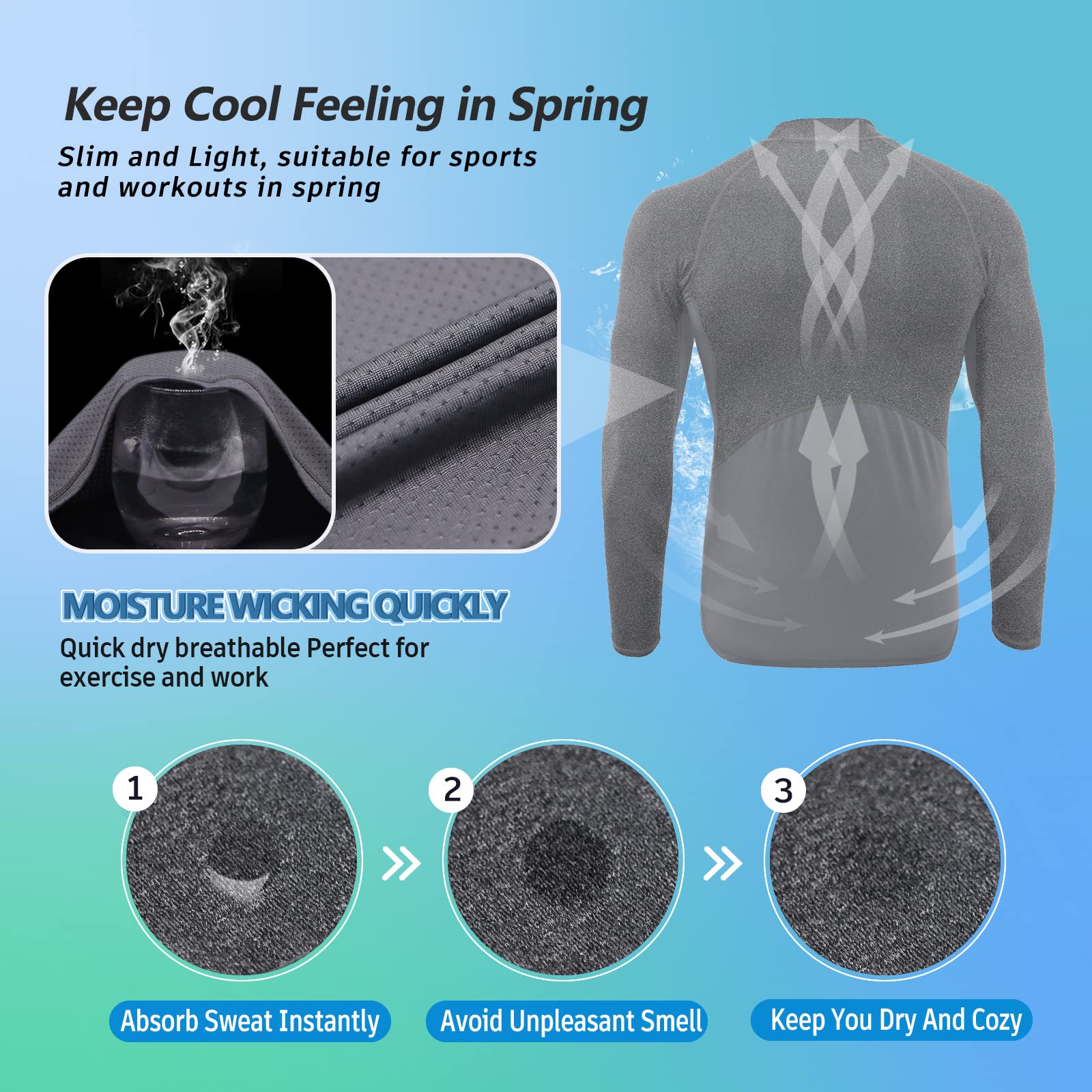 MEETYOO Maglietta a Compressione da Uomo