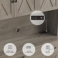 Vista 7 de HOSTACK Armario de despensa de 71 pulgadas con estación de carga, armario alto de almacenamiento de despensa de cocina con soporte para microondas